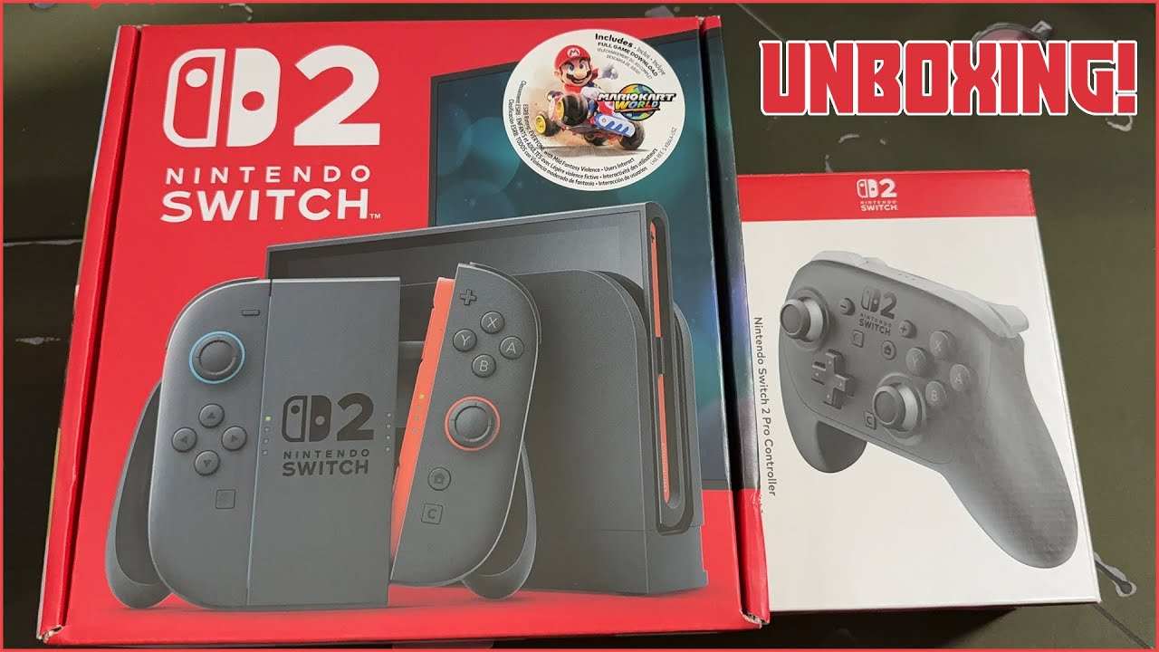 Nintendo Switch 2 and Pro Controller Unboxing