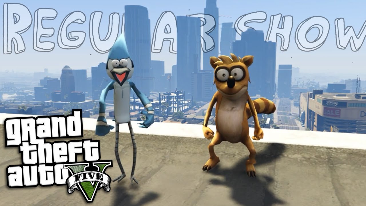 GTA 5 Mods - THE REGULAR SHOW MOD w/ MORDECAI & RIGBY (GTA 5 Mods Gameplay)