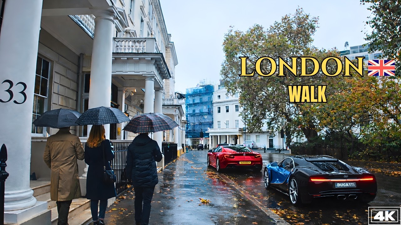 Walking THE Most Luxurious Streets of London | Chelsea, Knightsbridge & Belgravia Rain Day 4K (POV)