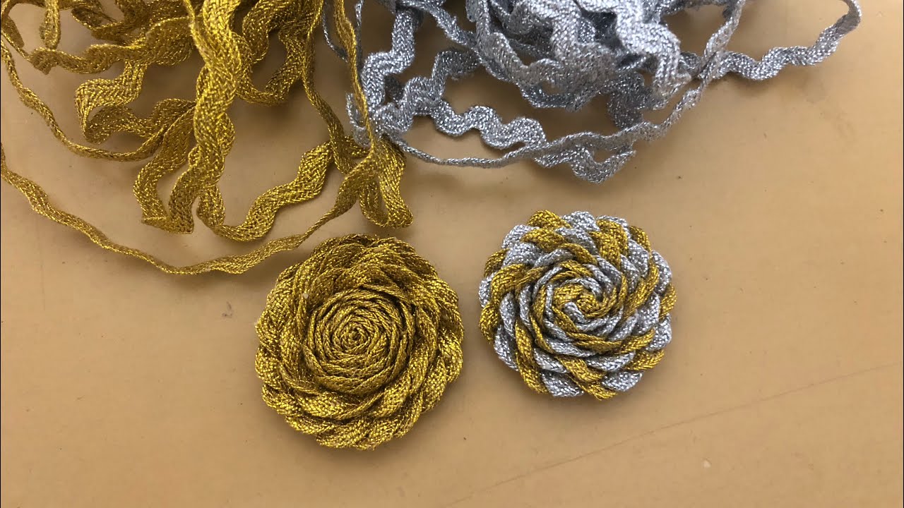 Rick Rack Rose | Rick Rack Flowet Tutorial | How To make Ric Rac Flower | Zigzag Gota Dori Rose 