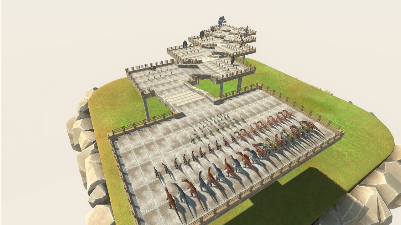 Challenge Carnivore Dinosaurs Army VS Mutant Primates Army - Animal Revolt Battle Simulator ARBS