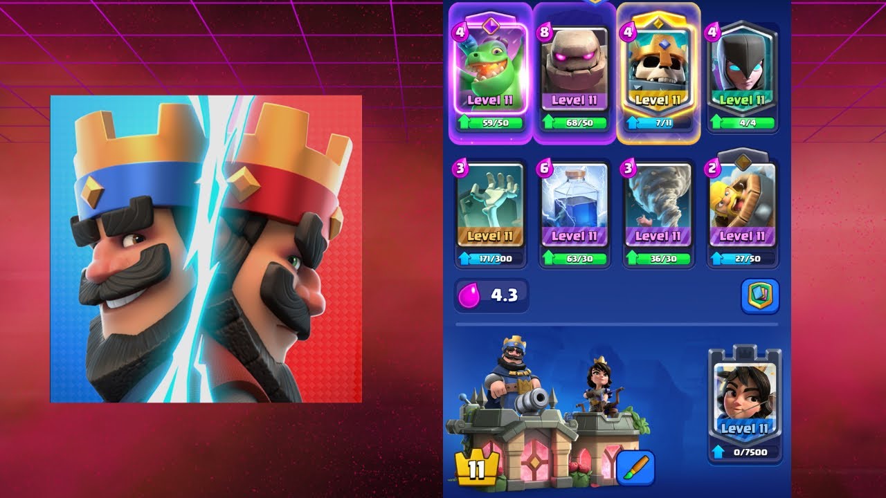 Using skeleton King Golem Beatdown Deck in Classic 2v2 Playing In Clash Royal