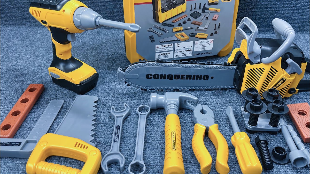 8 Minutes Unboxing, Building Toys,Electric Saw, Hammer, power tools Screw Machine ASMR | Toy Reviews