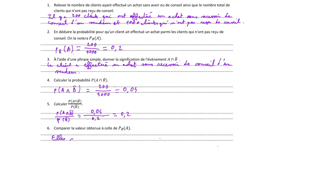 Correction DS Les probabilités 1ère bac pro 2020-2021