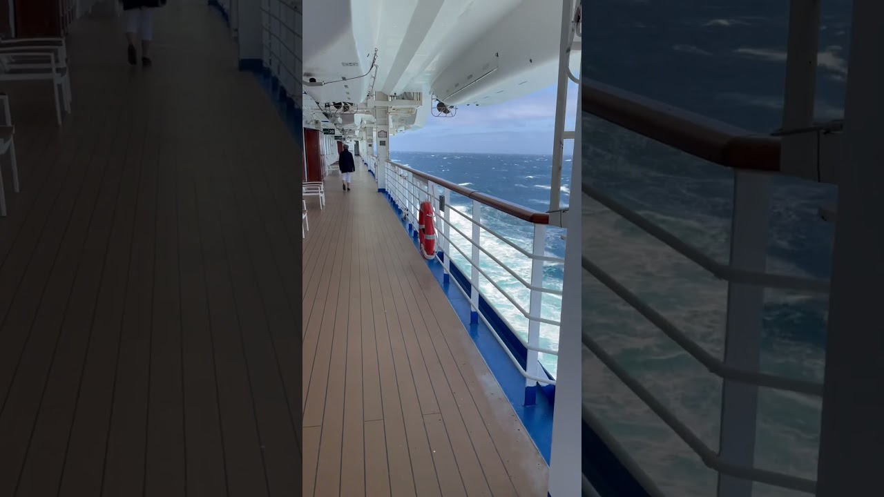 Walking the cruise ship deck