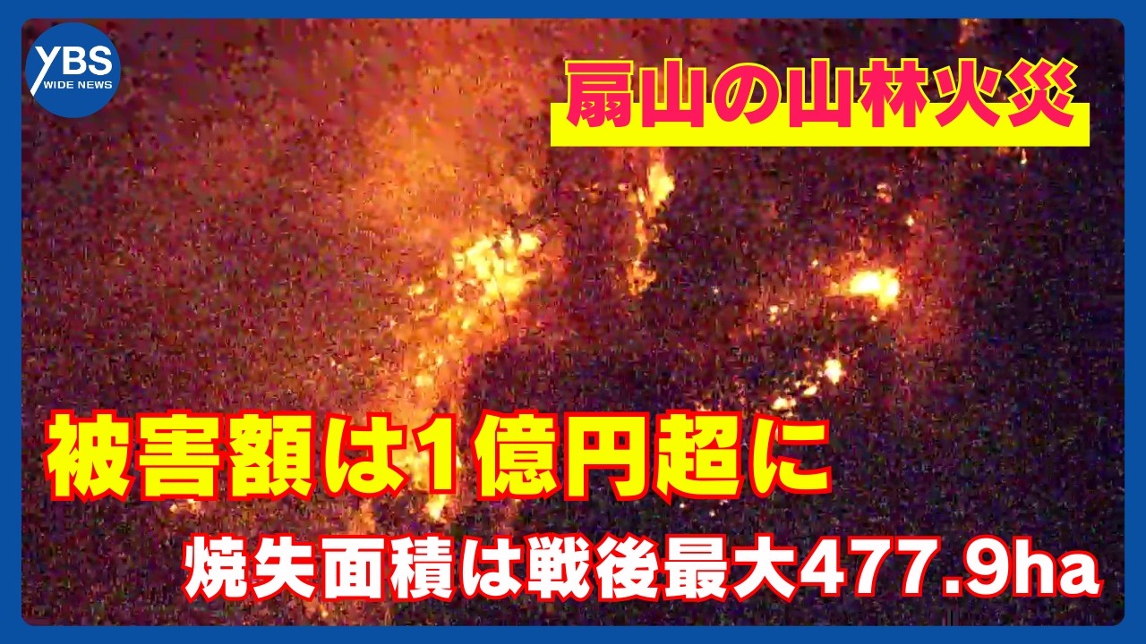 扇山の山林火災 被害額は1億円超に 焼失面積は戦後最大477.9haで確定 山梨