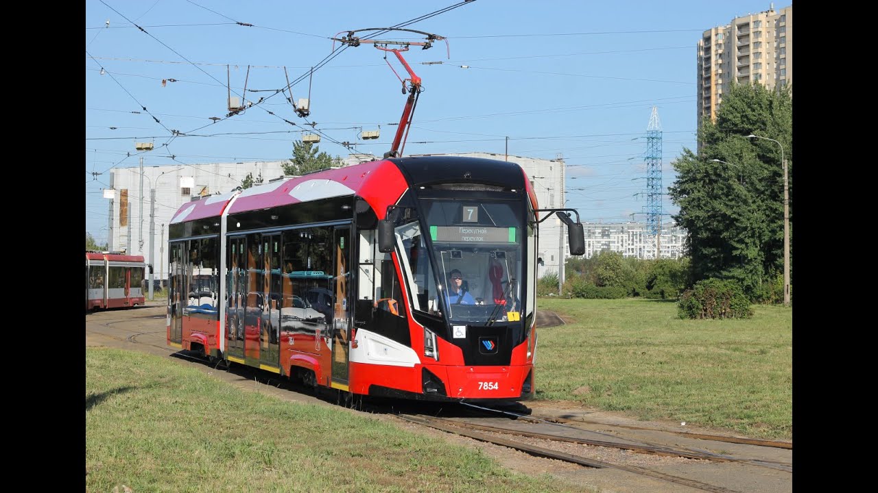Санкт-Петербург.Поездка на трамвае  №7 просп.Солидарности - Малая Охта