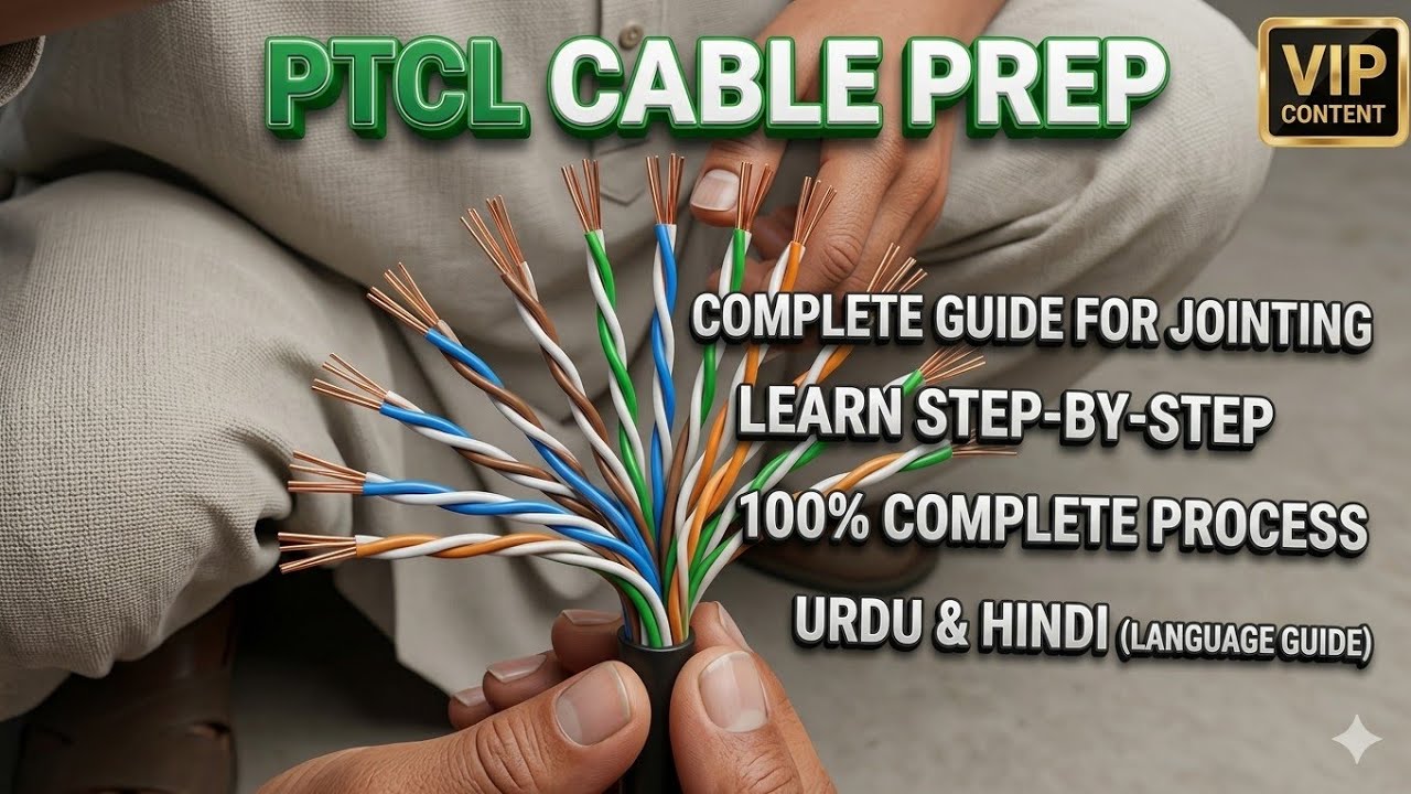Electrical Remove insulation 100 pair ptcl cable for jointing urdu hindi