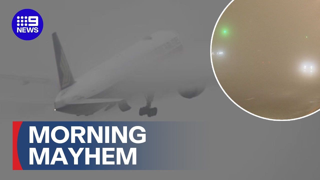 Flights cancelled, severe traffic as thick fog blankets Sydney | 9 News Australia