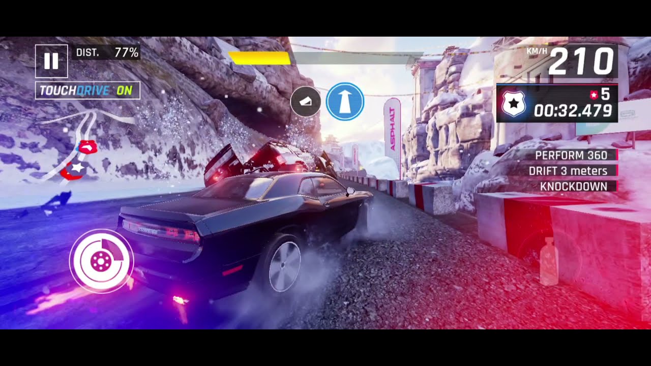 ASPHALT-9 : THE LAND OF SNOW :: MISSION: #ESCAPE #SHOCKWAVES: 2 #NITRO BOTTLES: 3