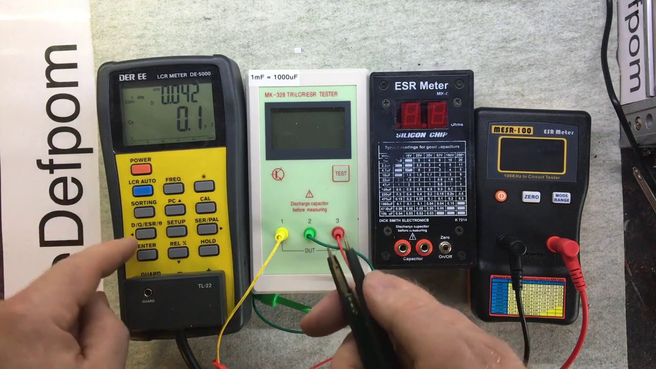 #172 DER EE DE-5000, Silicon Chip ESR Meter MkII, MESR-100, MK-328, ESR meter comparison,