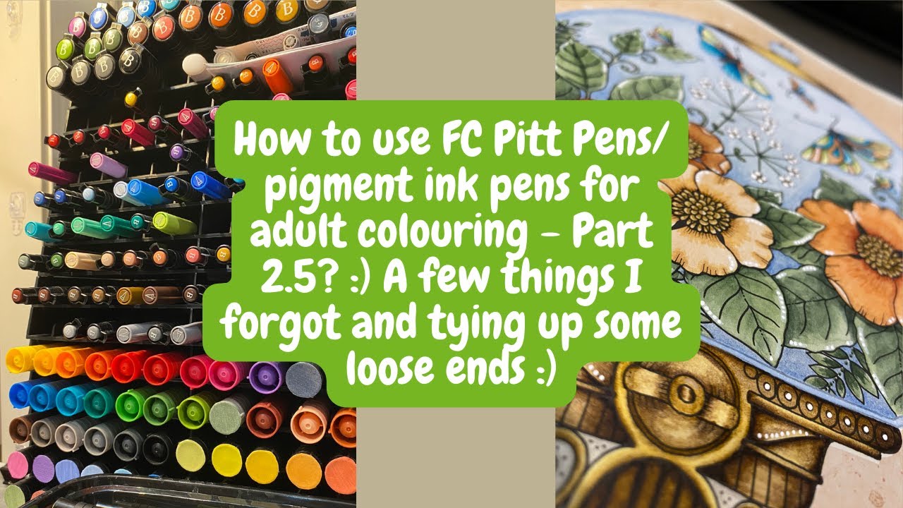How to use Faber-Castell Pitt Pens/pigment ink pens for adult colouring: Part 2.5 | Adult Colouring