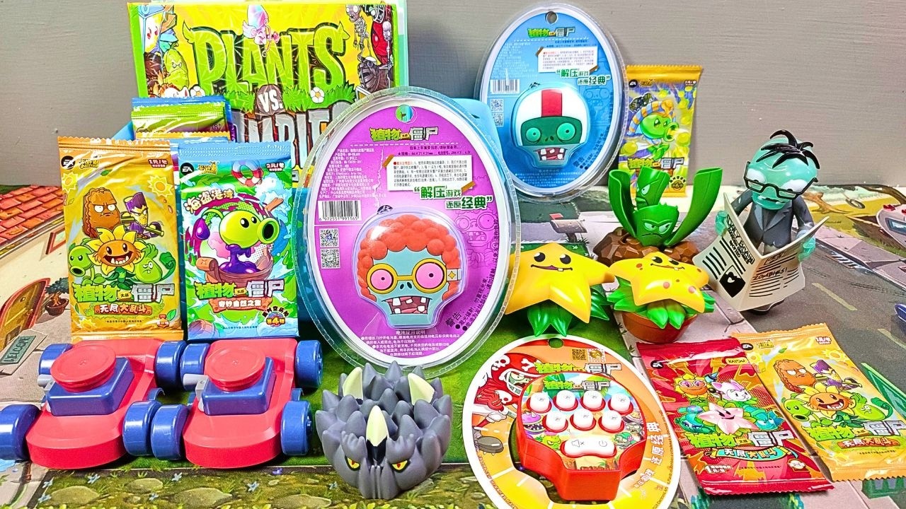 Plants vs Zombies Magnetic Book ASMR Hidden Pop It Mystery Box Unboxing PVZ Toys