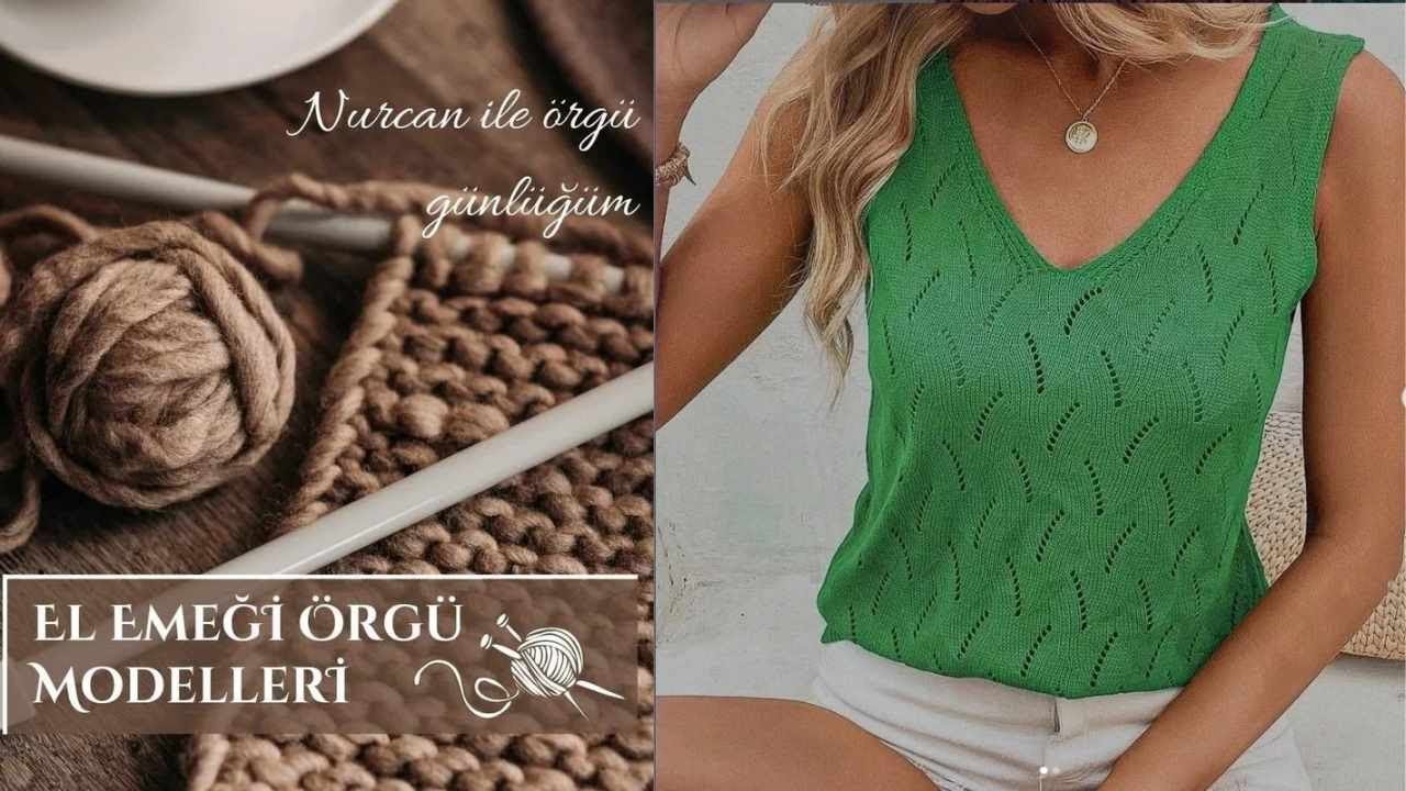 Yeşil Askılı Bluz - Yeşil Yazlık Bluz