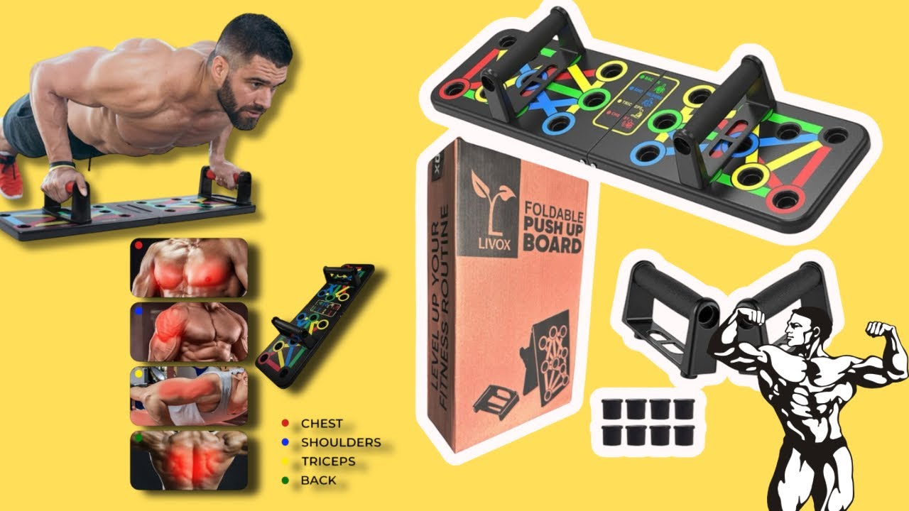 LIVOX Push Up Board 15-In-1, ABS, Home Gym EquipmentPush-up Bar | unboxing video 📦💪🏼🥹￼