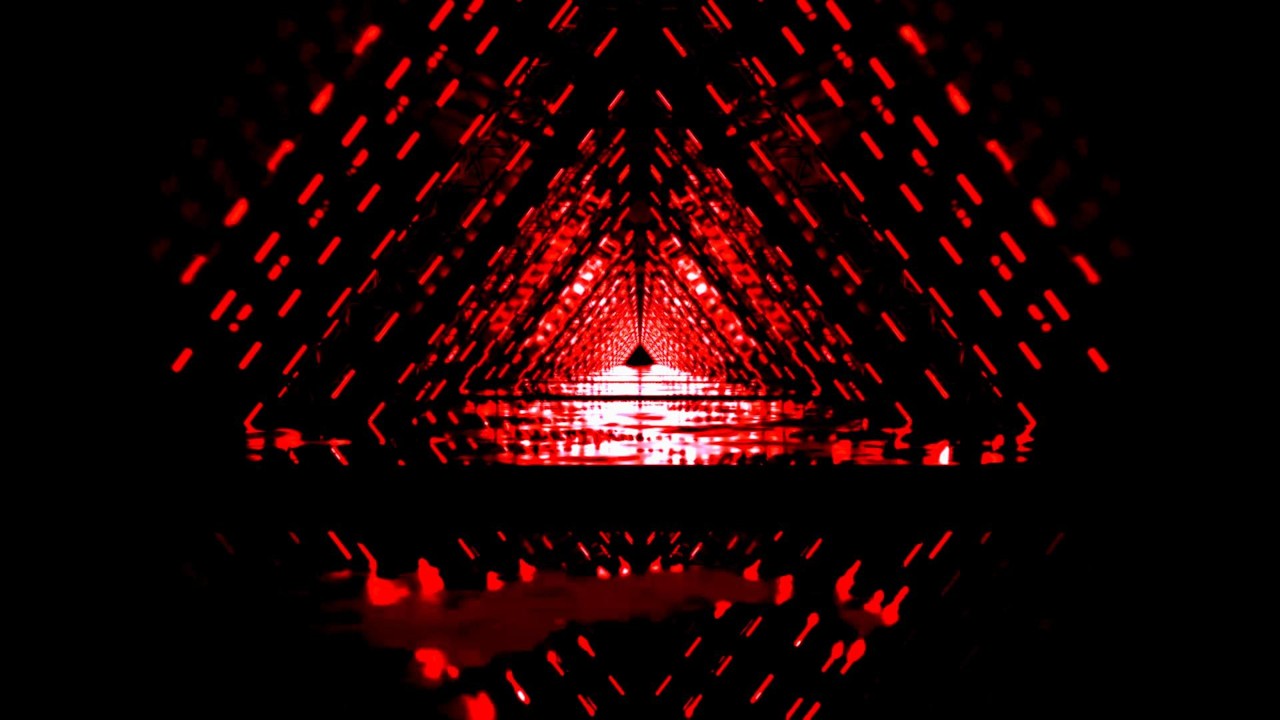 🎥 4K TUNEX – Unendlicher Roter Neon Dreieckstunnel | 2 Stunden (Ohne Audio) 🔺🔴🔥