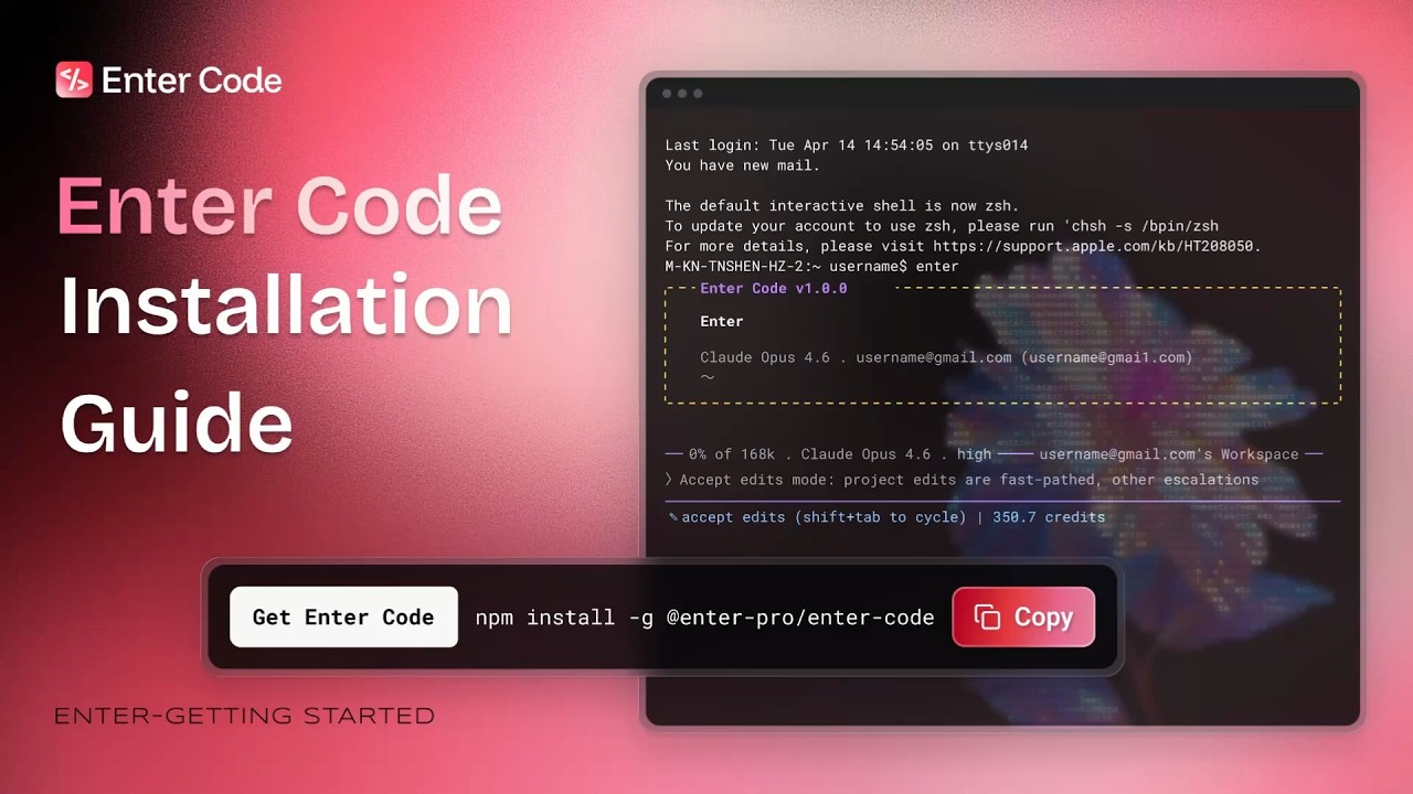 Install Enter Code: Your AI Coding Agent in Terminal