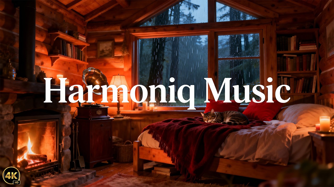 Rain Sounds with Fireplace for Sleep 🔥 | No Music, Insomnia Relief, Calm & Relaxation