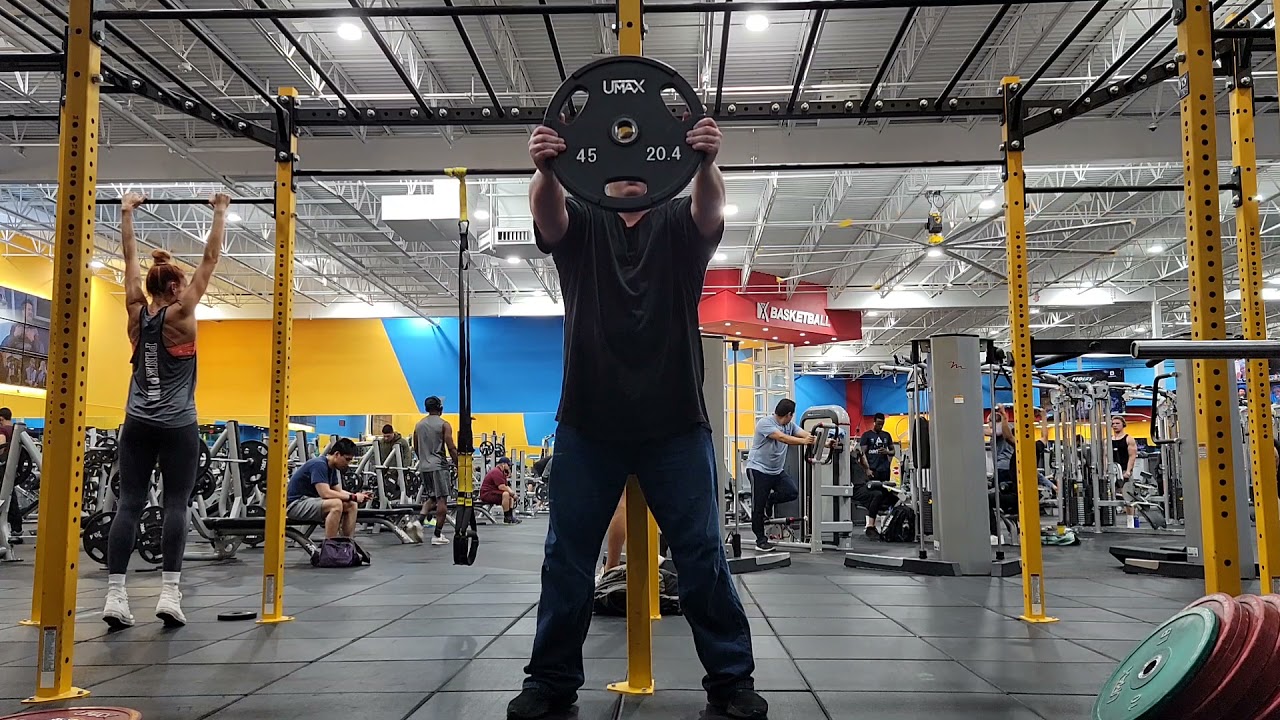 45lbs plate hold challenge.  about the same as the other day. over 60 seconds.