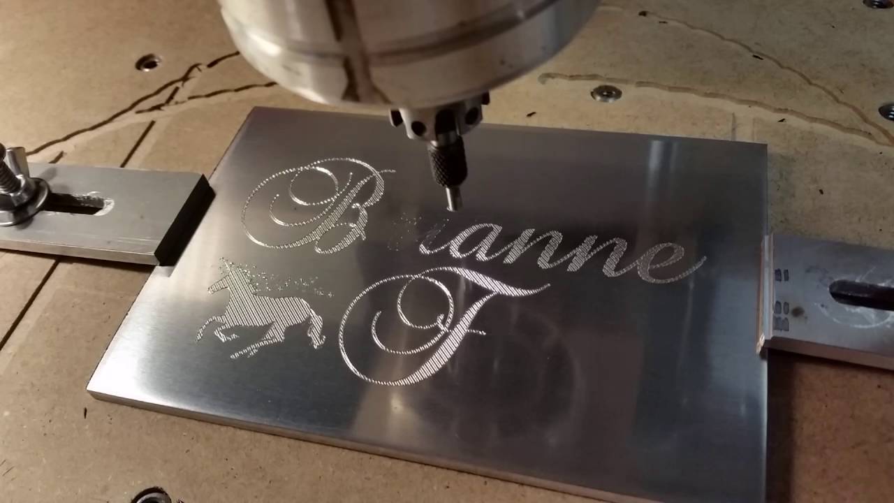 Diamond drag engraving with a CNC on aluminum