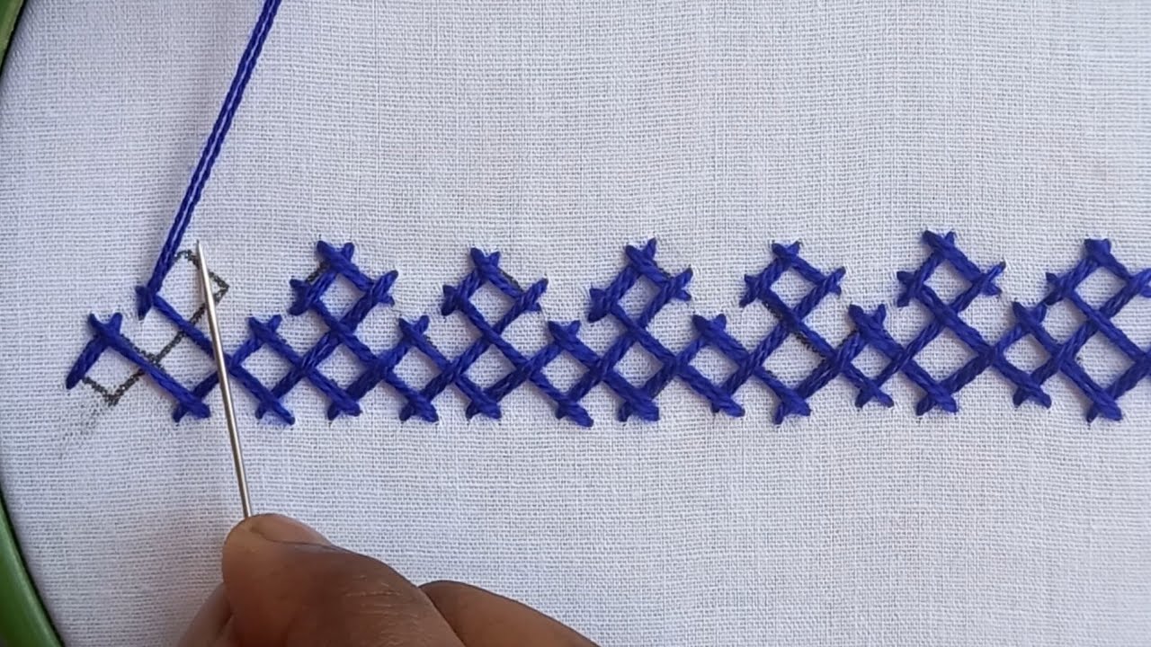 কামিজে গুজরাটি সেলাই বর্ডার ডিজাইন/Kutch work/Sindhi embroidery stitch/gujrati stitch/Sindhi stitch