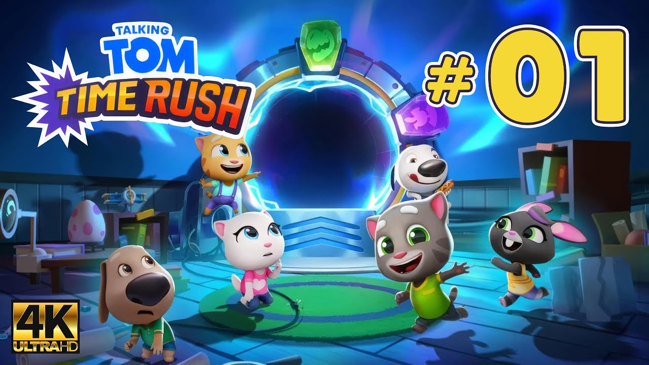 Talking Tom Time Rush | Tom | 4K Full-Screen Walkthrough Gameplay - Part 01