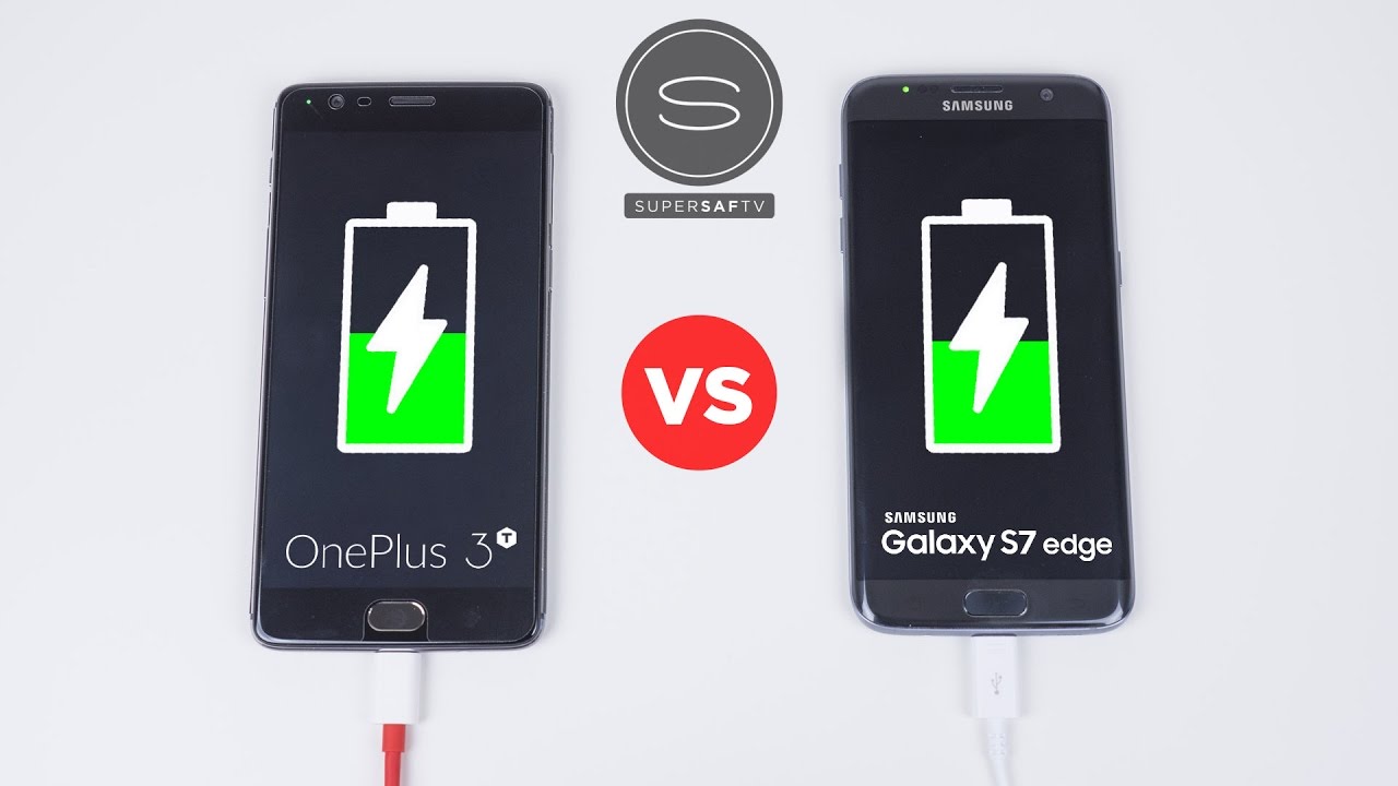 OnePlus 3T vs Galaxy S7 Edge - Battery Charging Speed Test