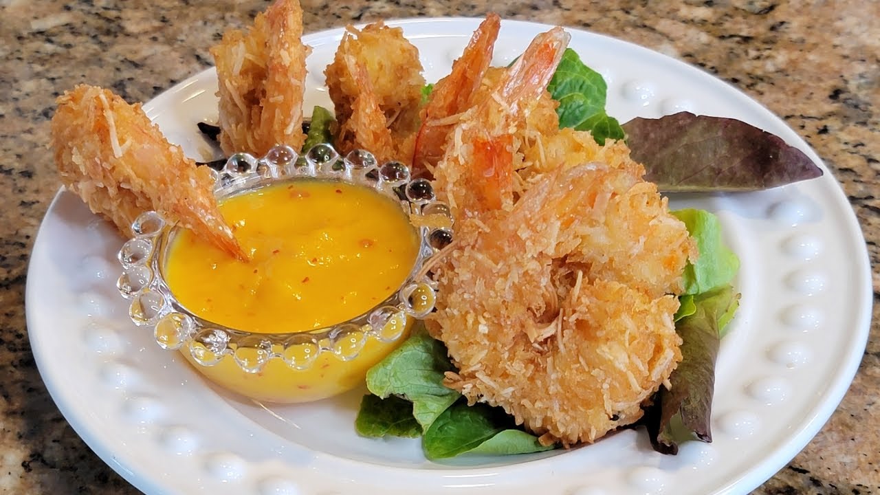 CAMARONES AL  COCO Y. SALSA DE MANGO