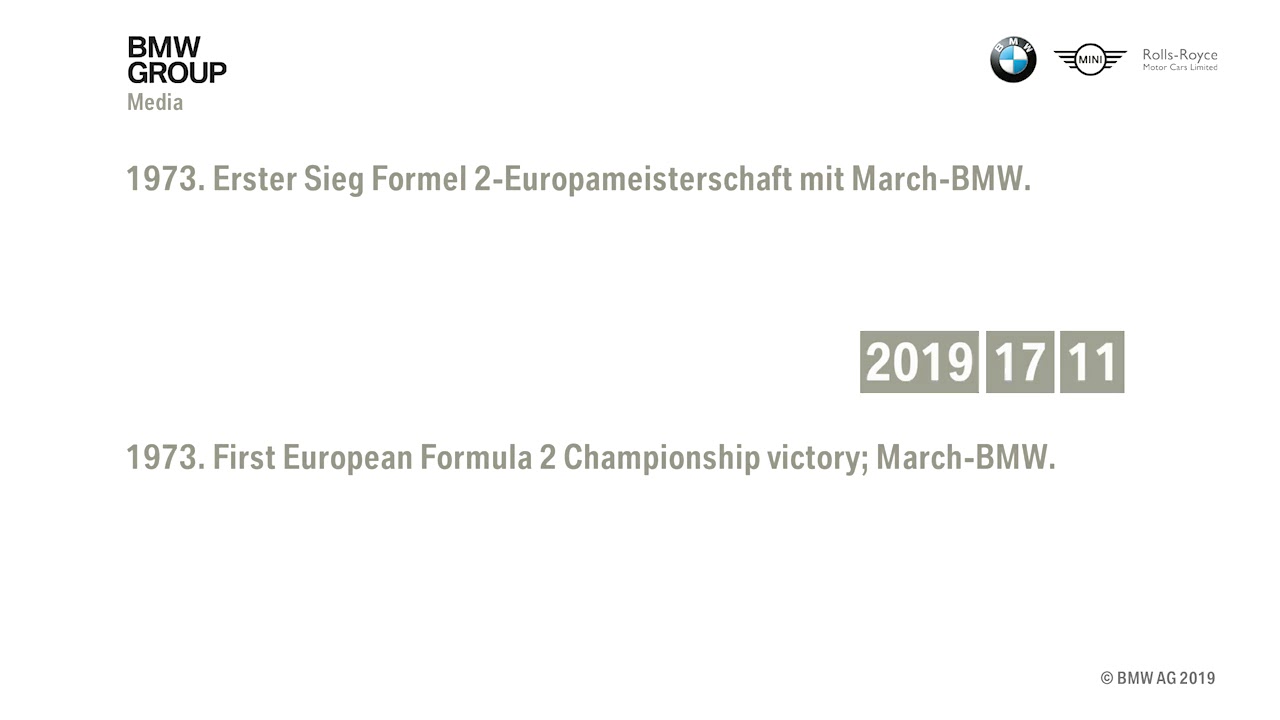 1973. First European Formula 2 Championship victory; March-BMW. Various driving scenes of the Europe