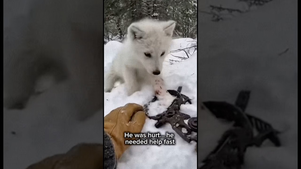 A tiny life saved in the snow ❄️ #wildlife #amazinganimals #wolf