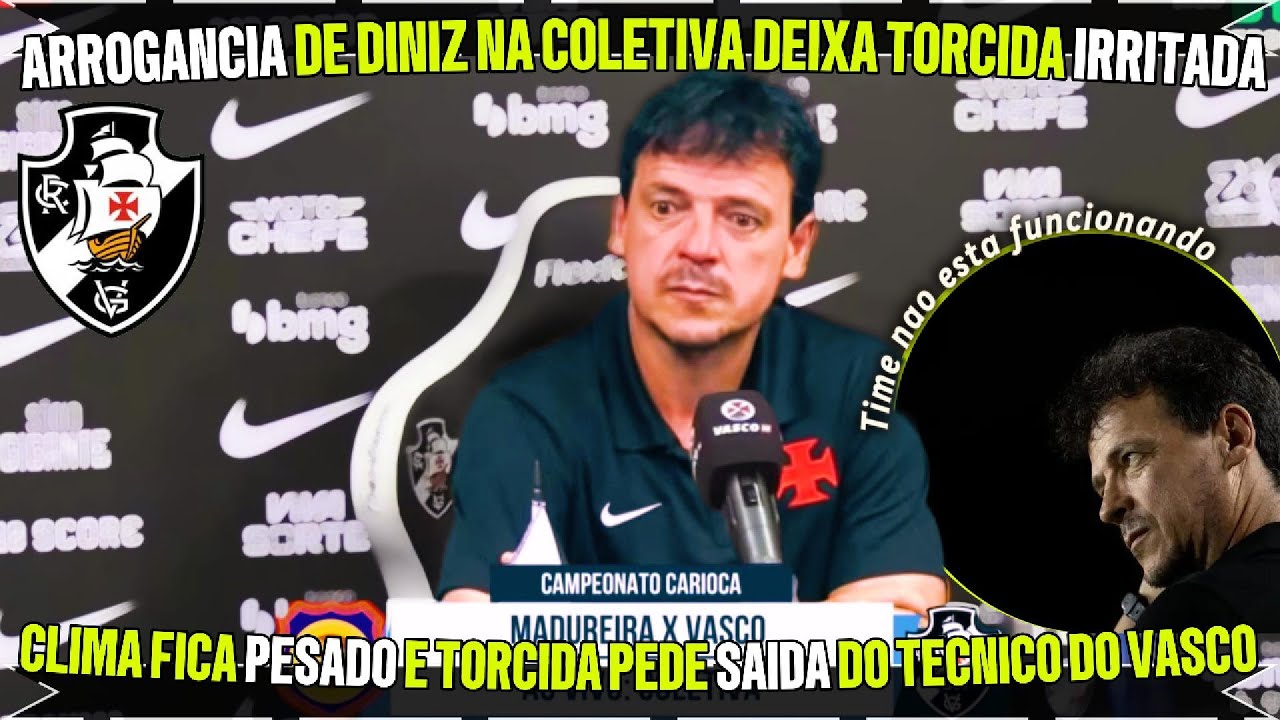 🔥 ACABOU A PACIÊNCIA! TORCIDA DO VASCO PERDE A LINHA COM DINIZ APÓS EMPATE