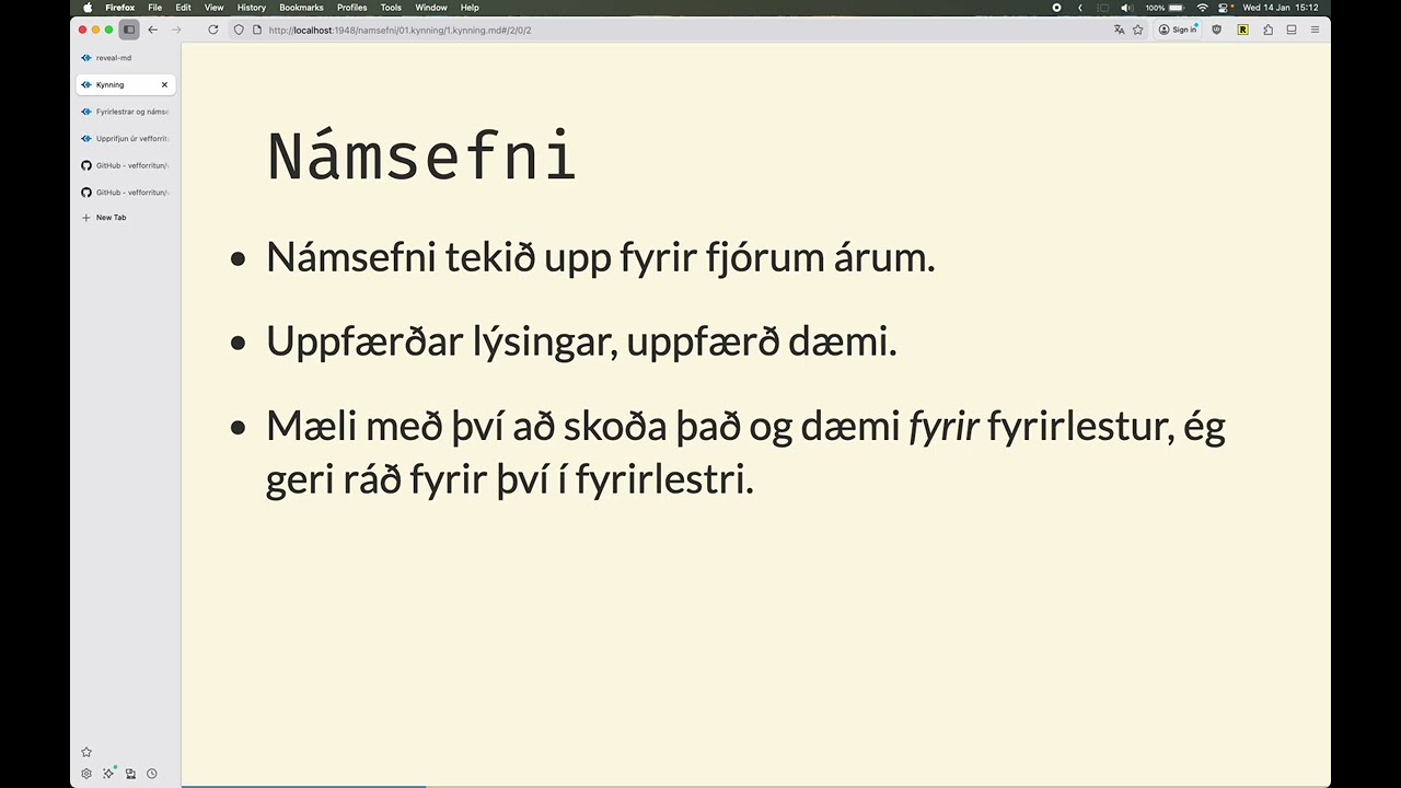 Vefforritun 2, 2026, fyrirlestur 1.1: Kynning