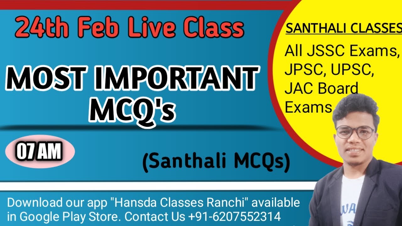 Most Important Santhali MCQ's JSSC CGL TGT CONSTABLE JPSC Santhali MCQ's