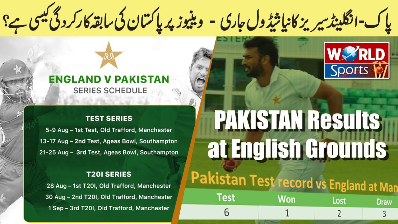 Pakistan vs England 2020 new schedule announced | Pakistan match results at English grounds