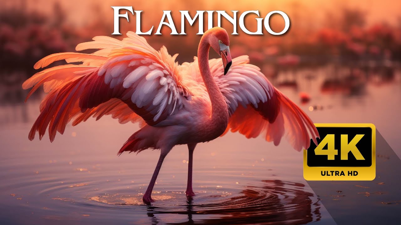 FLAMINGO -  Lovely animals 4K with calming music