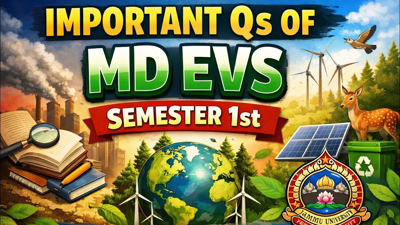 MD EVS Semester 1 | Most Important Questions | Jammu University | Exam Oriented 🔥