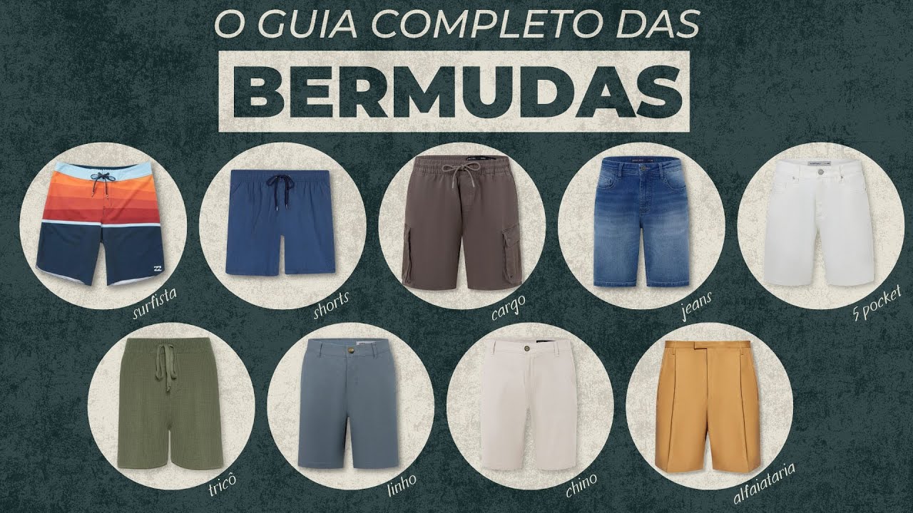 O GUIA COMPLETO das BERMUDAS MASCULINAS | descubra o melhor modelo para o seu estilo