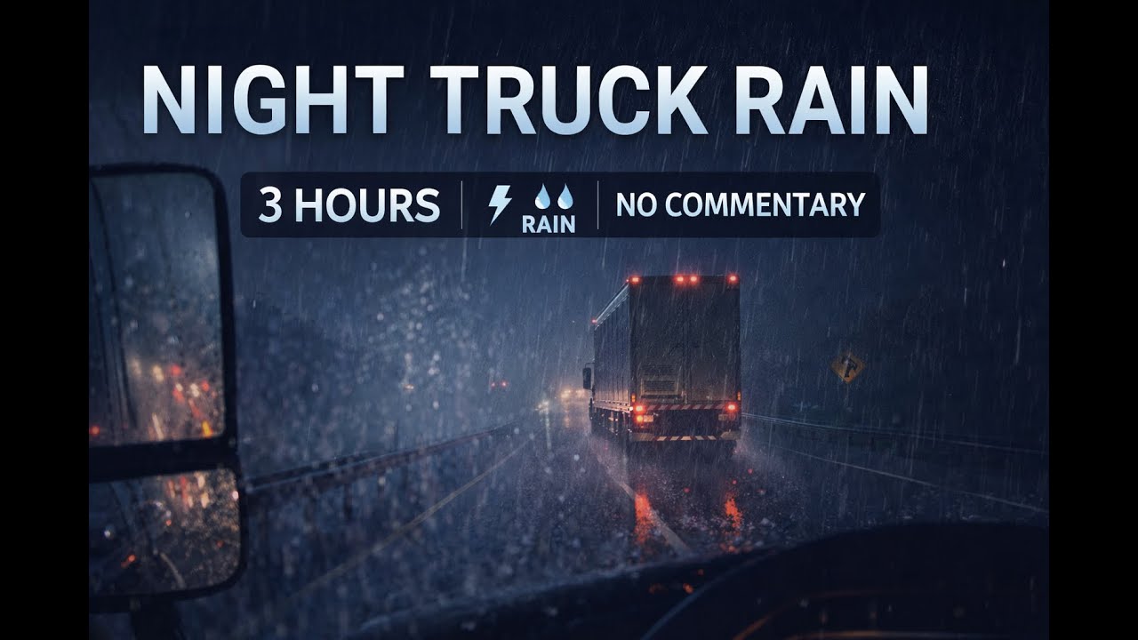 3 Hours of Truck Driving in Rain – 1777 Miles | No Commentary