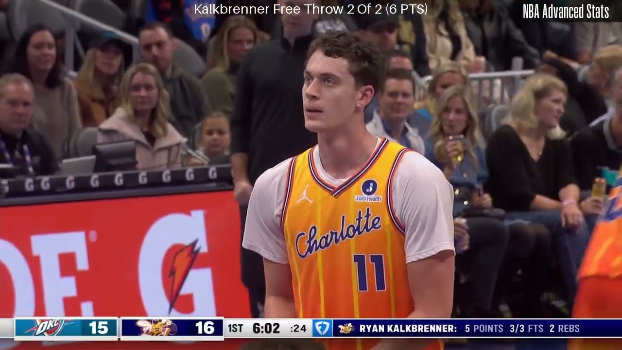 Ryan Kalkbrenner Full Highlights Oklahoma City Thunder vs Charlotte Hornets Nov 15, 2025
