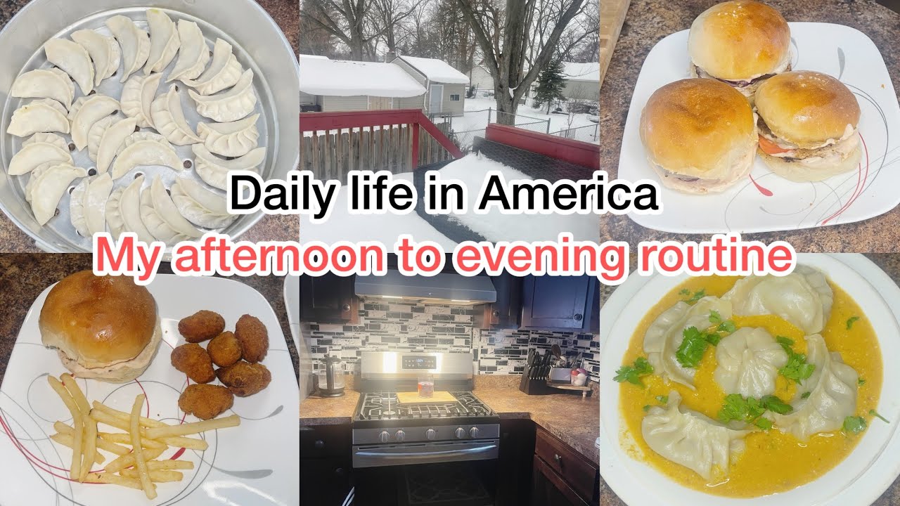 Daily routine [easy homemade Momos, burgers & spicy Momos sauce. Chicken dumplings.