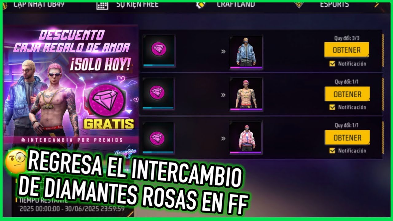 Regresa el Intercambio de Diamantes Rosa Gratis a FF Latam 😍 | JORGEPLAYED