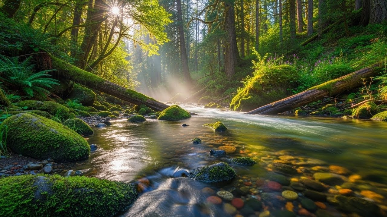 Soothing River Flow Sounds for Anxiety Relief and Restful Healing Sleep | For Better Sleep