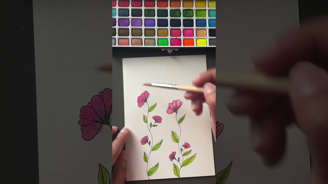 Easy Flower drawing / Painting 🌸 #easyart #easyartdrawing #drawing #artideas #flowers