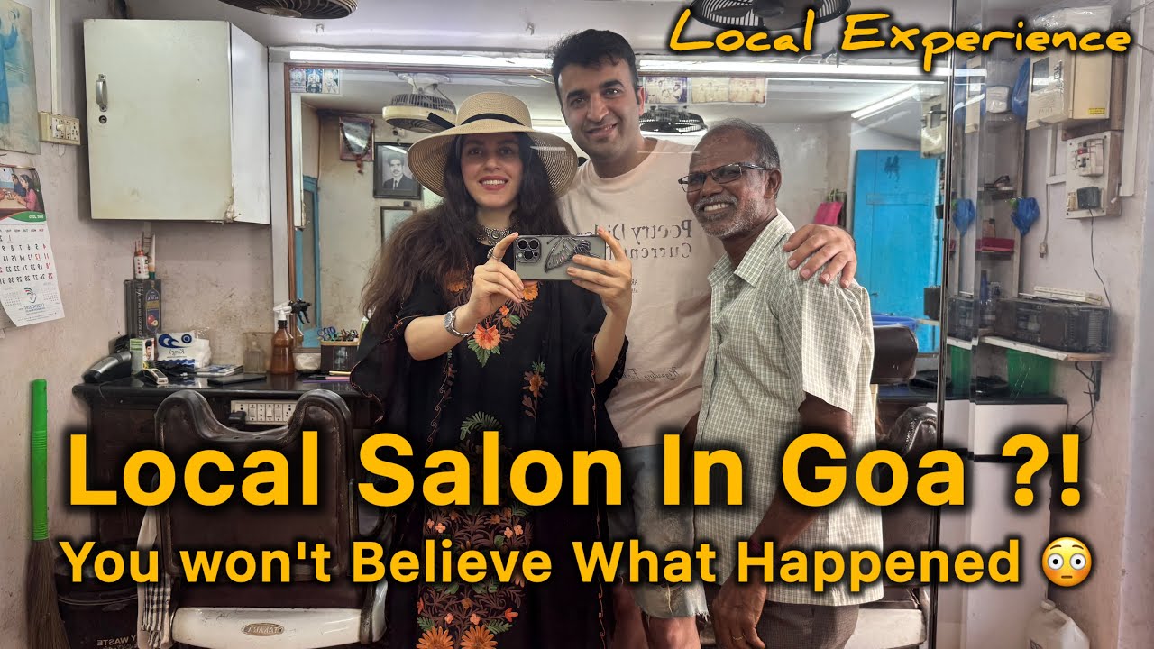 My first time at a local salon in old goa / India 🇮🇳 real vibes #localexperiences #oldgoa #india