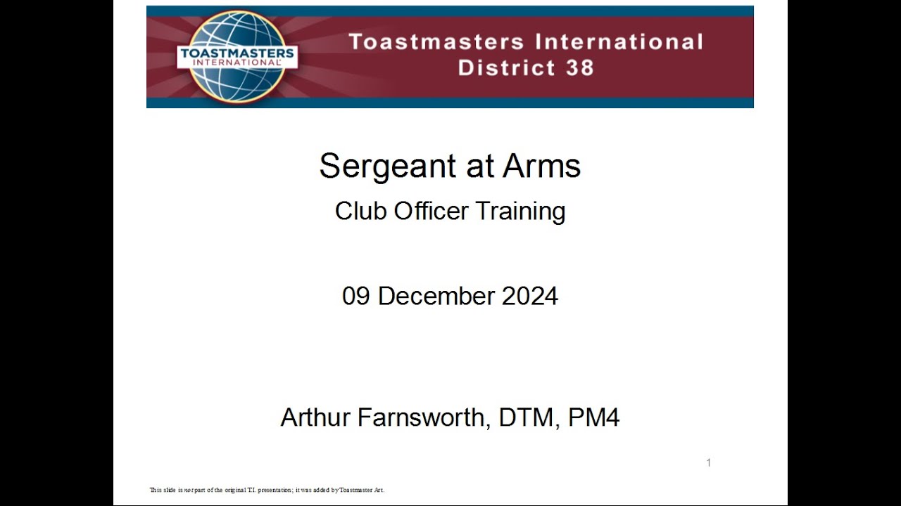 Sergeant at Arms Training