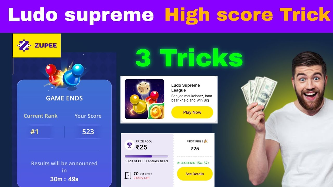 Zupee ludo supreme High score Trick 😮💸 #earnmoney #ludo #earningapp #earnmoneyonline