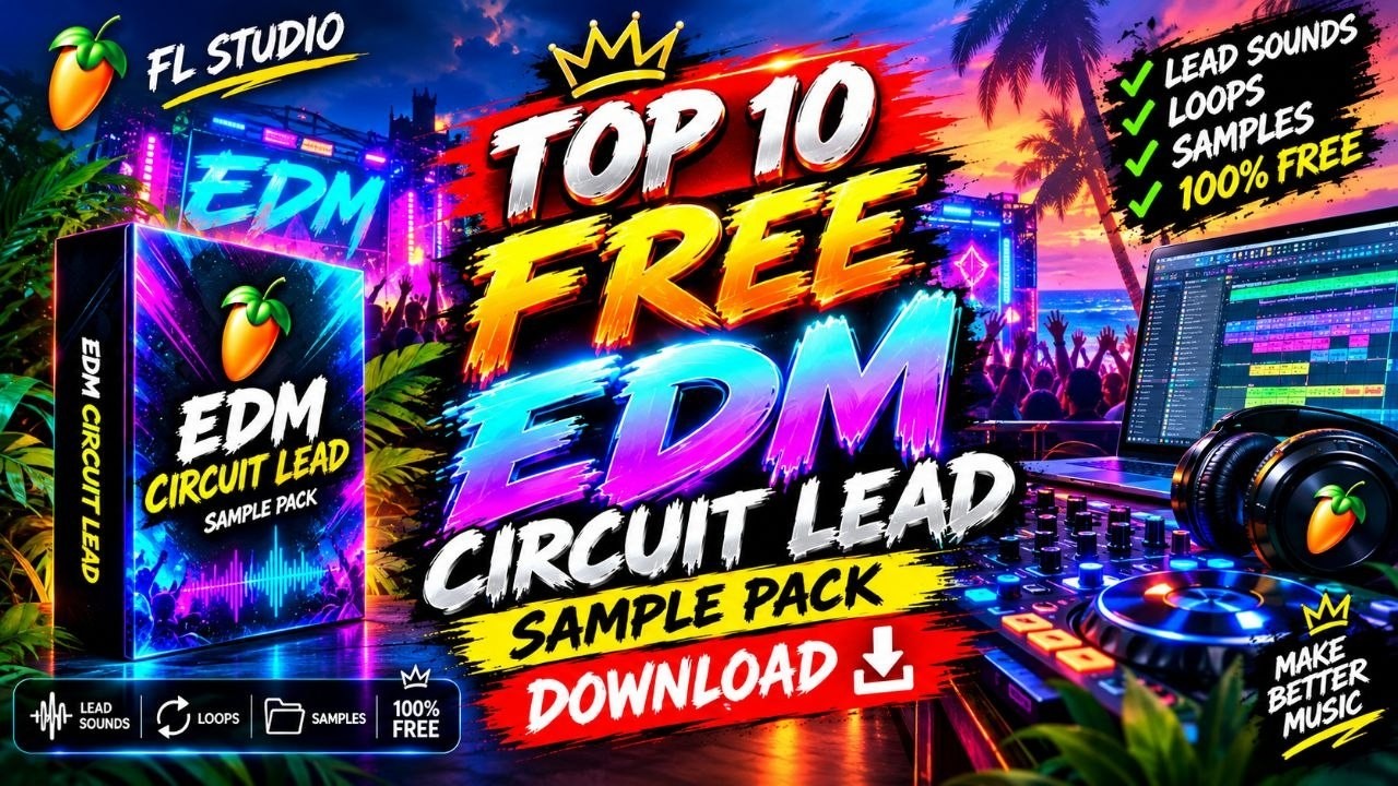 FREE EDM CIRCUIT LEAD TOP 10 SAMPLE PACK  | DJ  FLP PROJECT | | FL STUDIO -