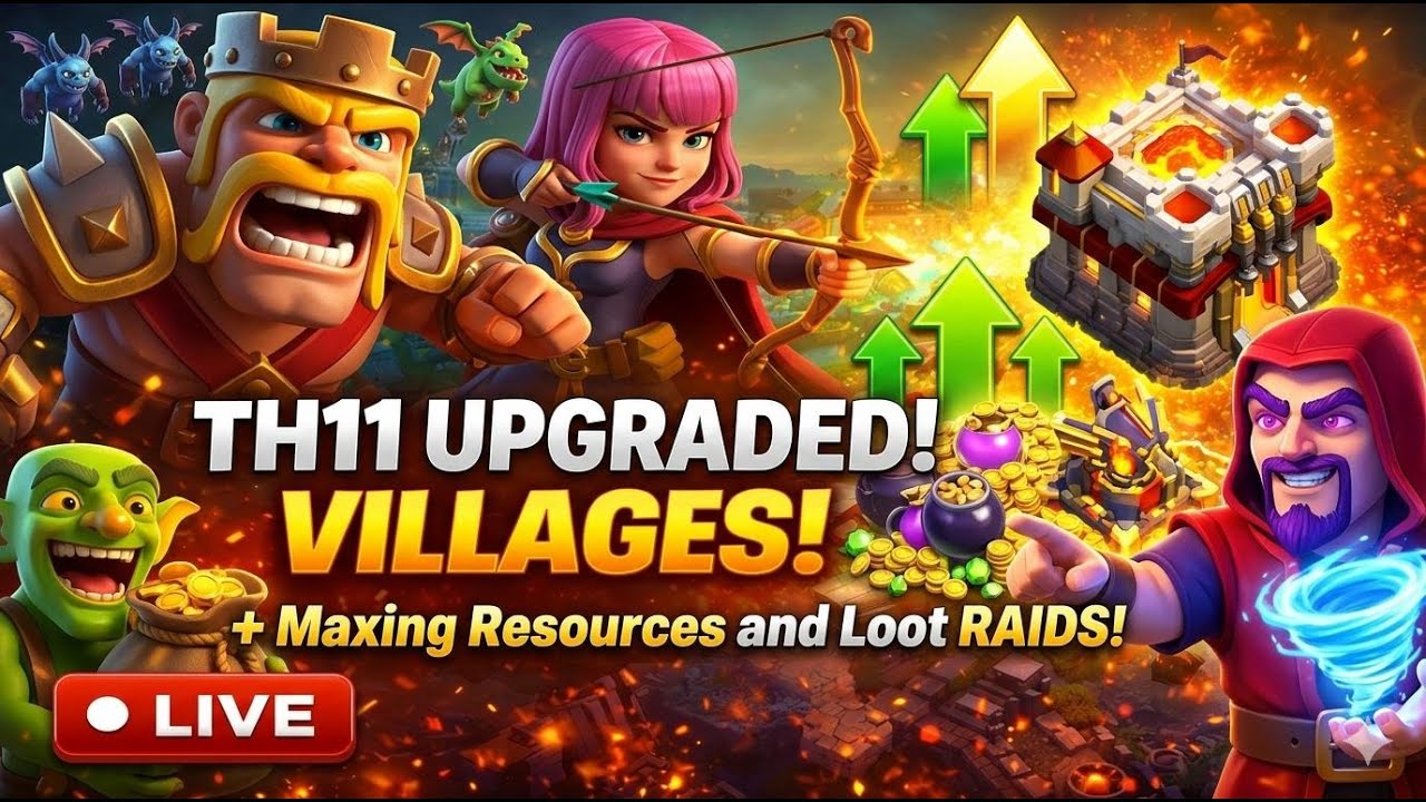 Epic Clash of Clans Raids! Looting Resources  & Upgrading Resources  💰🔥
