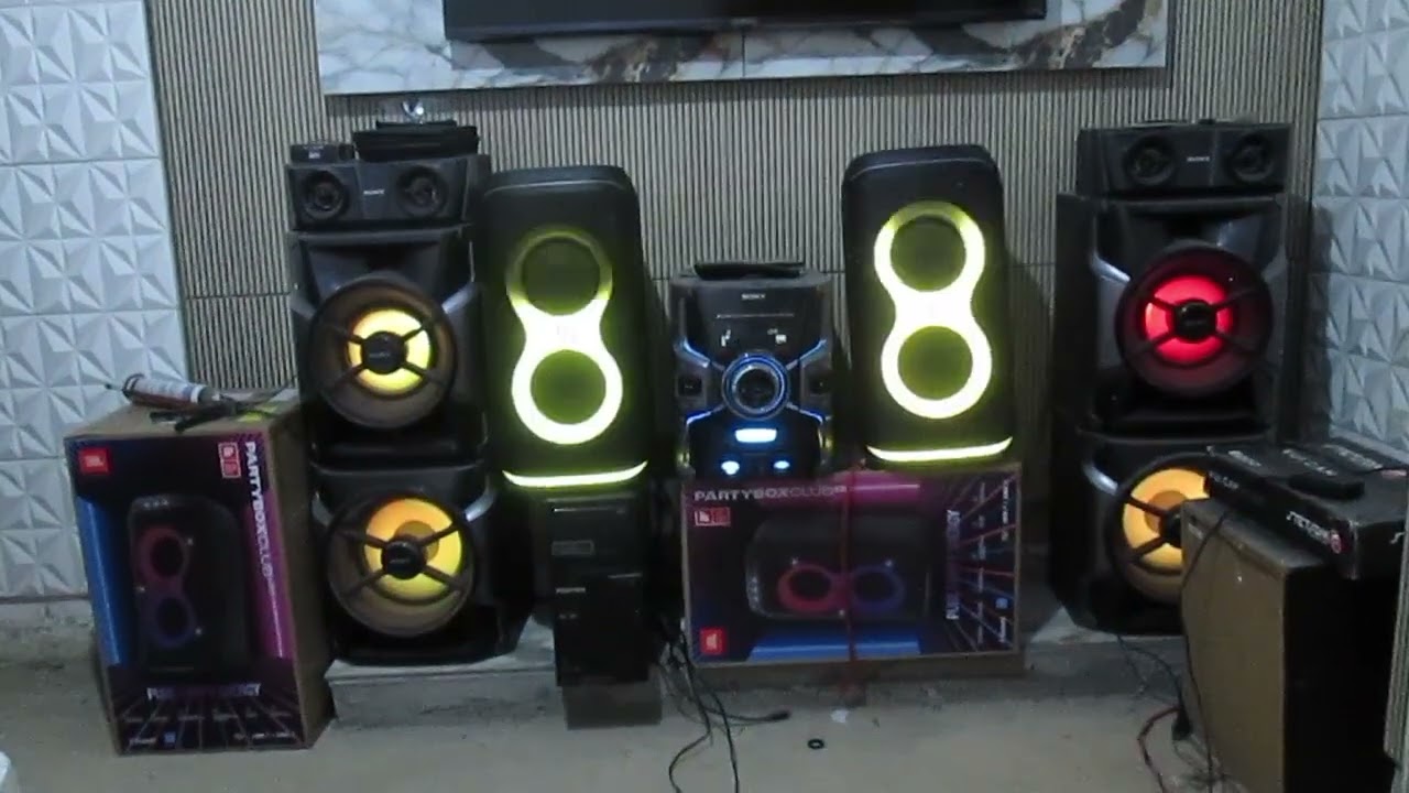 É TRETA! SONY MHC-GPX8 1200 RMS VS 2 JBL  PARTYBOX CLUB 120  = 320 RMS