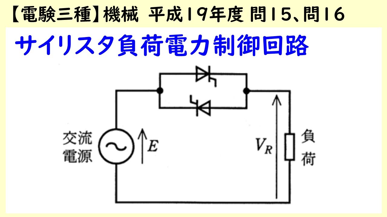 【電験三種】機械 平成19年度H19 B問題 問15、問16